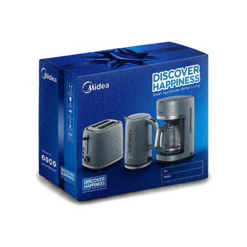 Midea Coffee Maker (MA-D1501WCS) + Midea Electric Kettle (MK-17D19A2CS) + Midea Pop-Up Toaster (MT-RP2L22WCS) Bundle