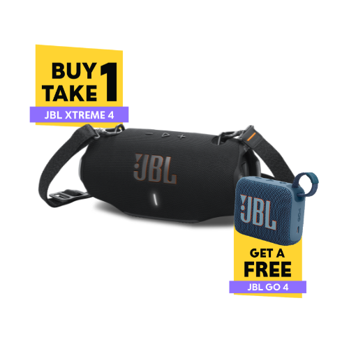 BUY 1 TAKE 1 JBL Xtreme 4 Black + FREE JBL GO4 Portable Bluetooth Speaker